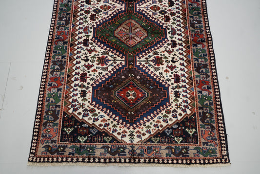 Vintage Handmade Yalameh Runner Rug | 380 x 110 cm