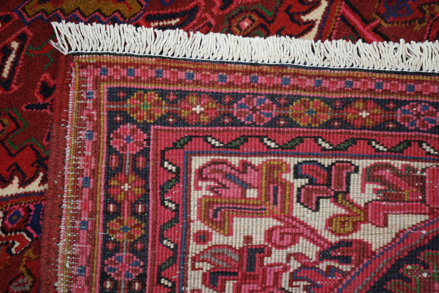 Vintage Persian Ahar Red Wool Runner Rug | Handmade | 197 x 93 cm