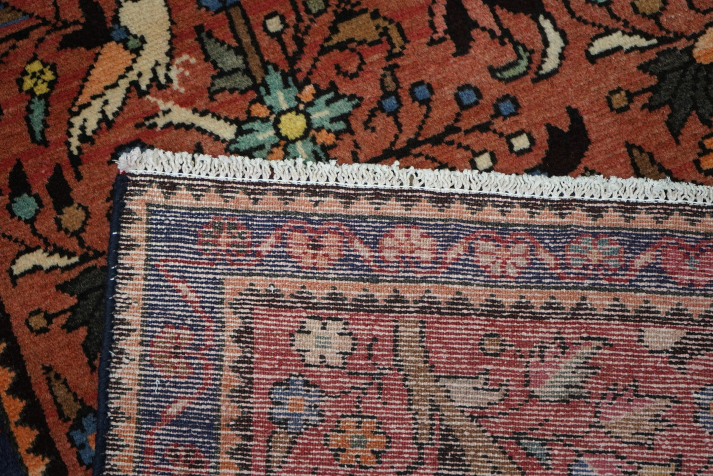 Persian Hamadan Red Wool Geometric Rug | Handmade | 150 x 105 cm