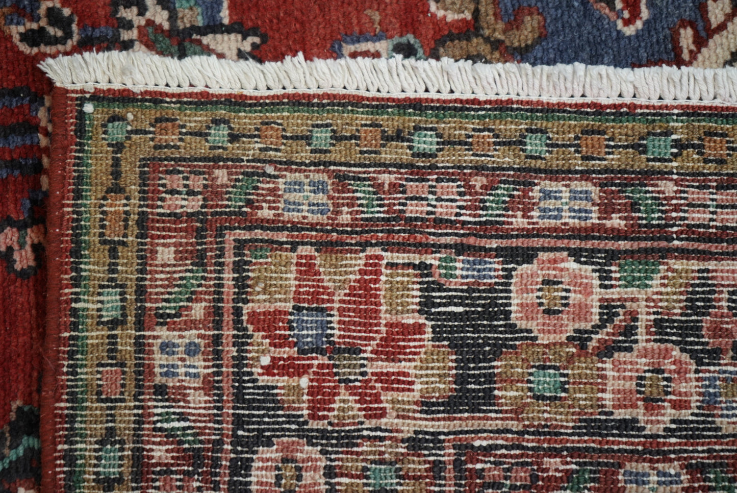 Vintage Persian Bibikabad Red Wool Floral Medallion Rug | Handmade | 295 x 217 cm