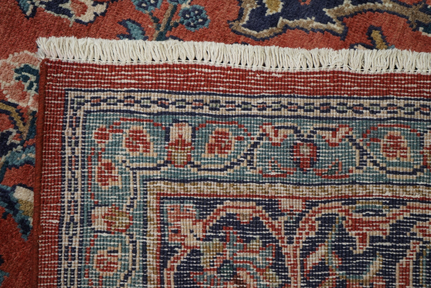 Vintage Persian Mahal Red Wool Floral Medallion Rug | Handmade | 324 x 218 cm