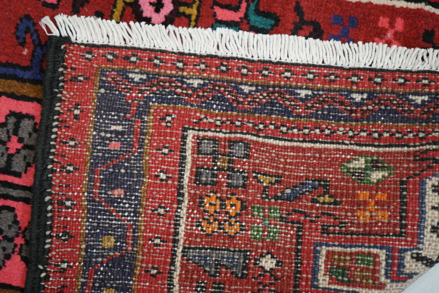 Vintage Persian Karaja Red Wool Runner Rug | Handmade | 320 x 80 cm