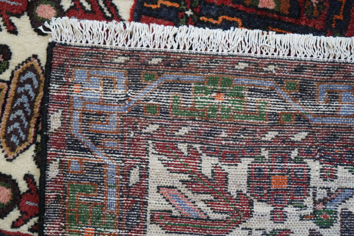 Persian Hamadan Red Wool Geometric Rug | Handmade | 146 x 104 cm