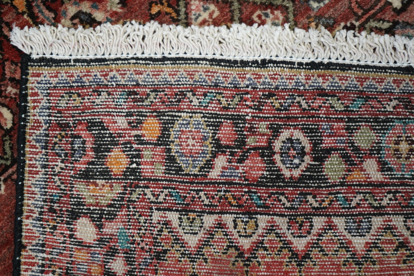 Vintage Persian Hamadan Red Wool All-Over Floral Rug | Handmade | 153 x 104 cm