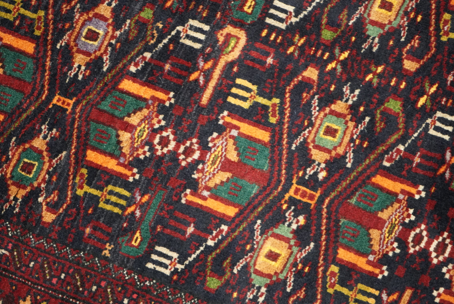 Handmade Vintage Tribal Runner Rug 180 x 98 cm Wool Carpet