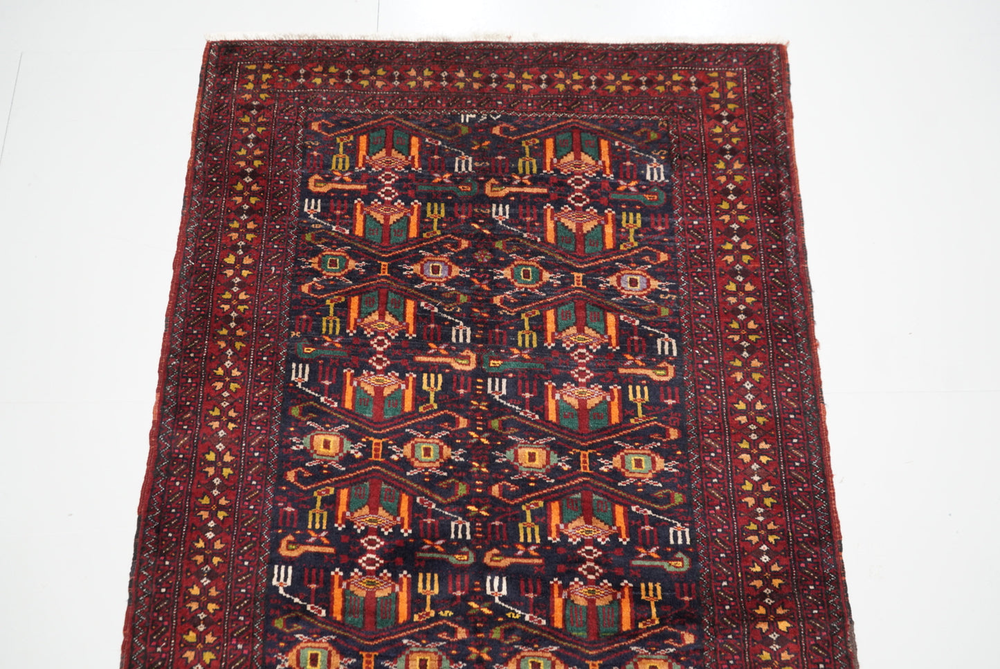 Handmade Vintage Tribal Runner Rug 180 x 98 cm Wool Carpet