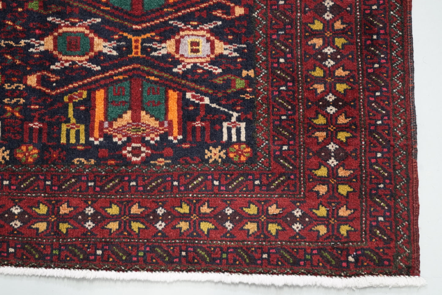 Handmade Vintage Tribal Runner Rug 180 x 98 cm Wool Carpet
