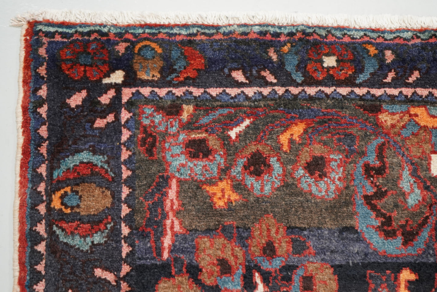 Handmade Vintage Floral Runner Rug 304 x 116 cm Wool Carpet