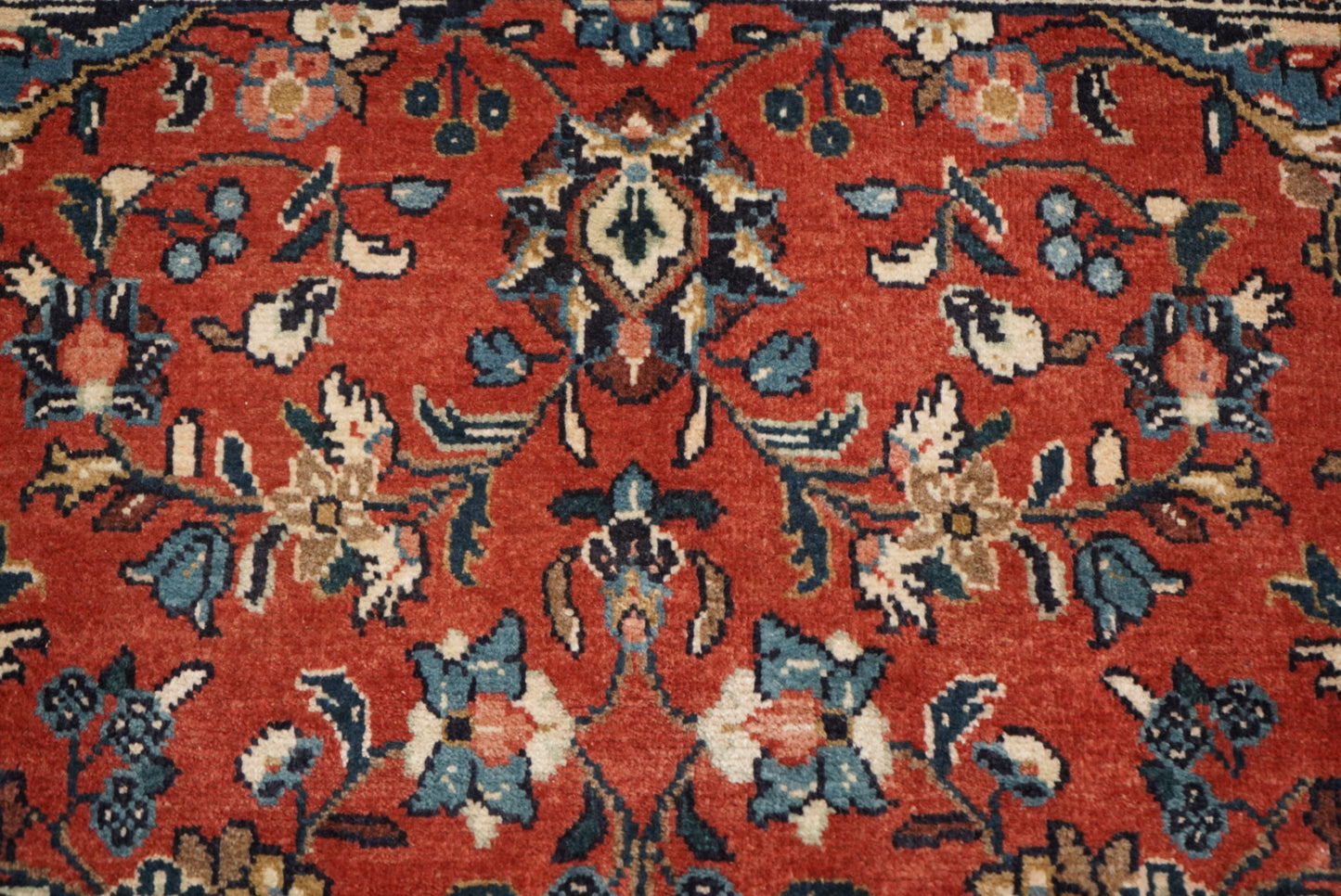Vintage Persian Mahal Red Wool Floral Medallion Rug | Handmade | 324 x 218 cm
