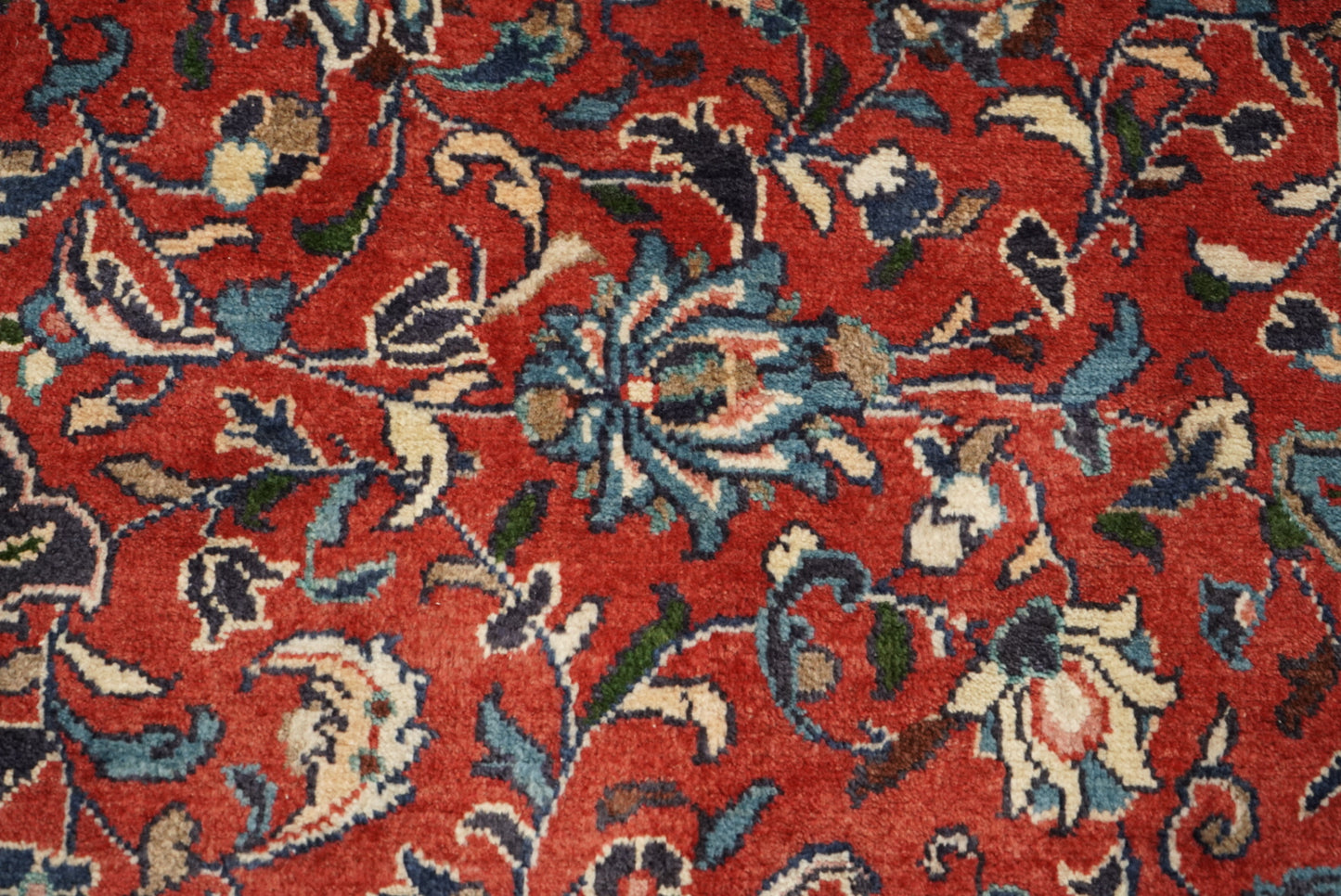 Vintage Persian Mahal Red Wool Floral Medallion Rug | Handmade | 318 x 214 cm