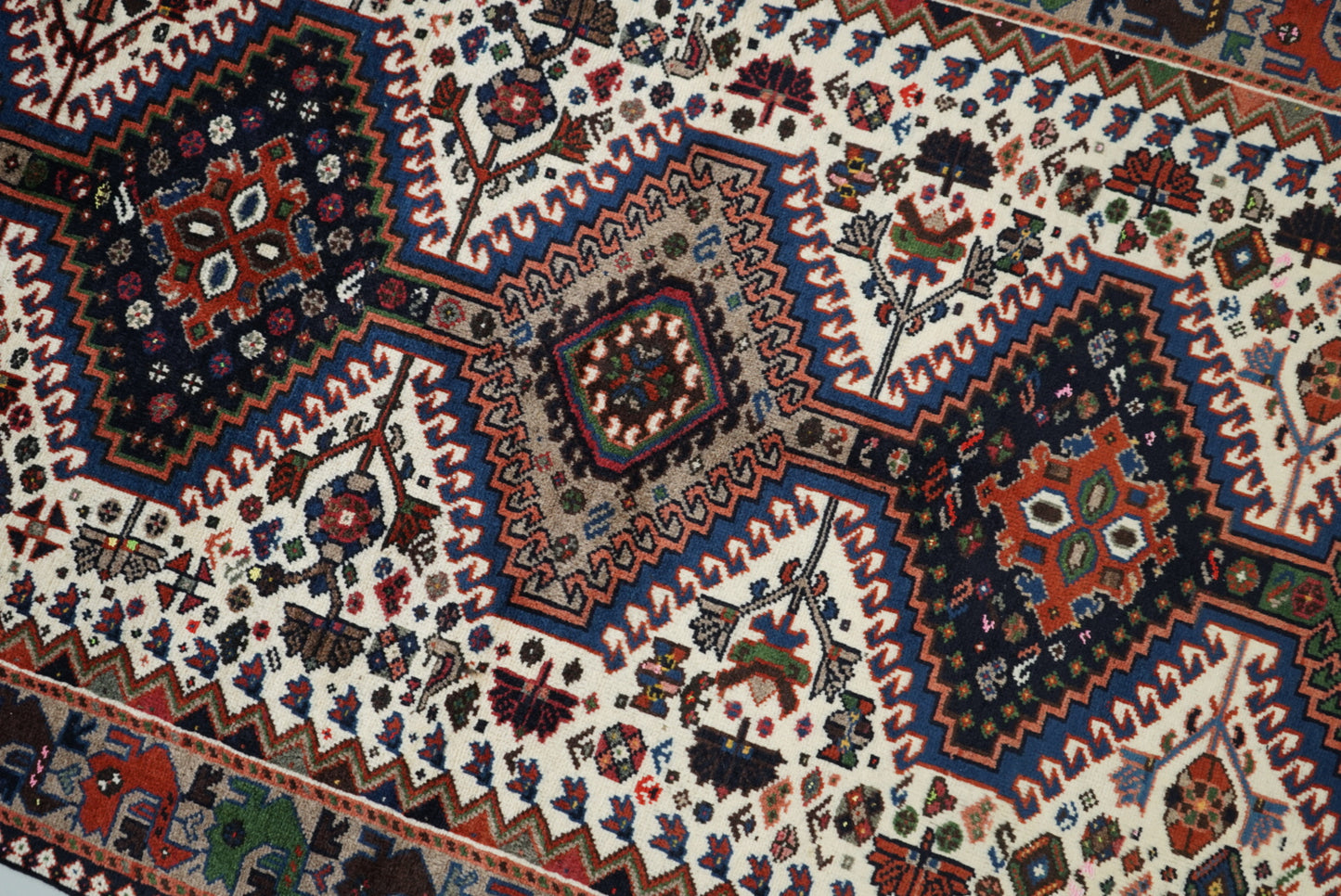 Vintage Handmade Yalameh Runner Rug | 380 x 110 cm
