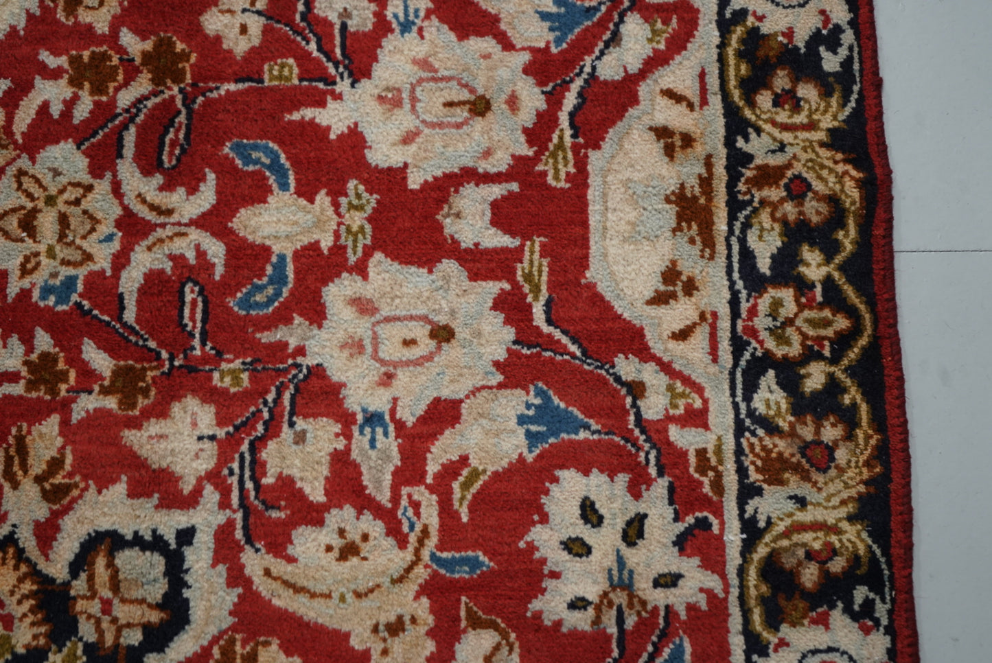 Handmade Vintage Floral Medallion Runner Rug 245 x 115 cm Wool Carpet