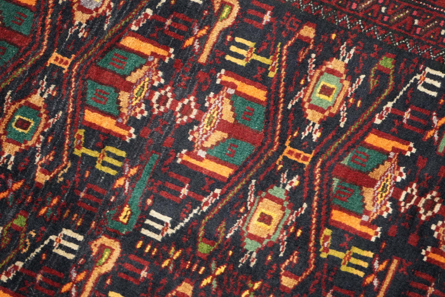 Handmade Vintage Tribal Runner Rug 180 x 98 cm Wool Carpet