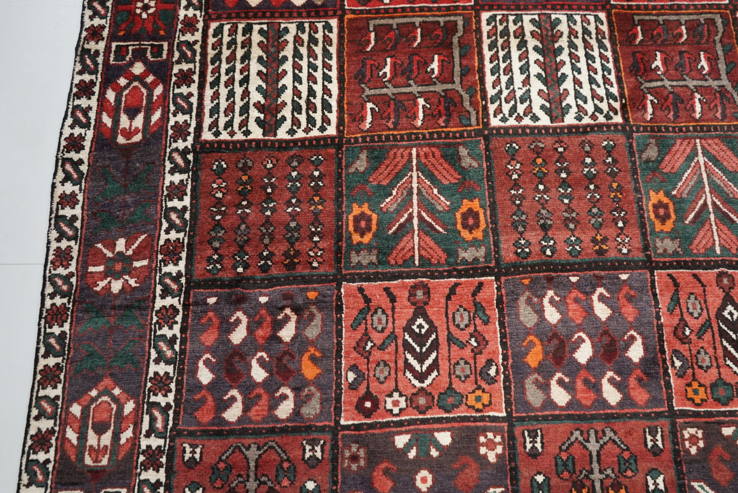 Handmade Vintage Oriental Garden Rug 288 x 204 cm Wool Carpet