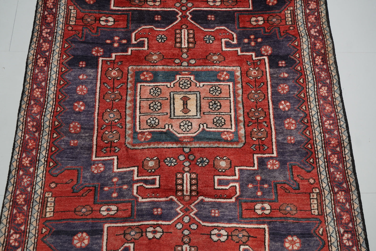 Handmade Vintage Tribal Medallion Rug 196 x 137 cm Wool Carpet