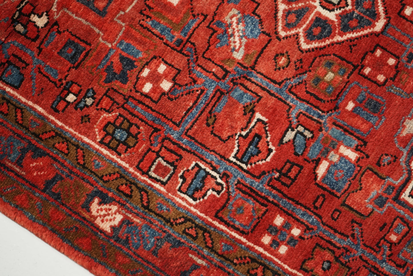 Vintage Persian Ahar Red Wool Runner Rug | Handmade | 340 x 110 cm