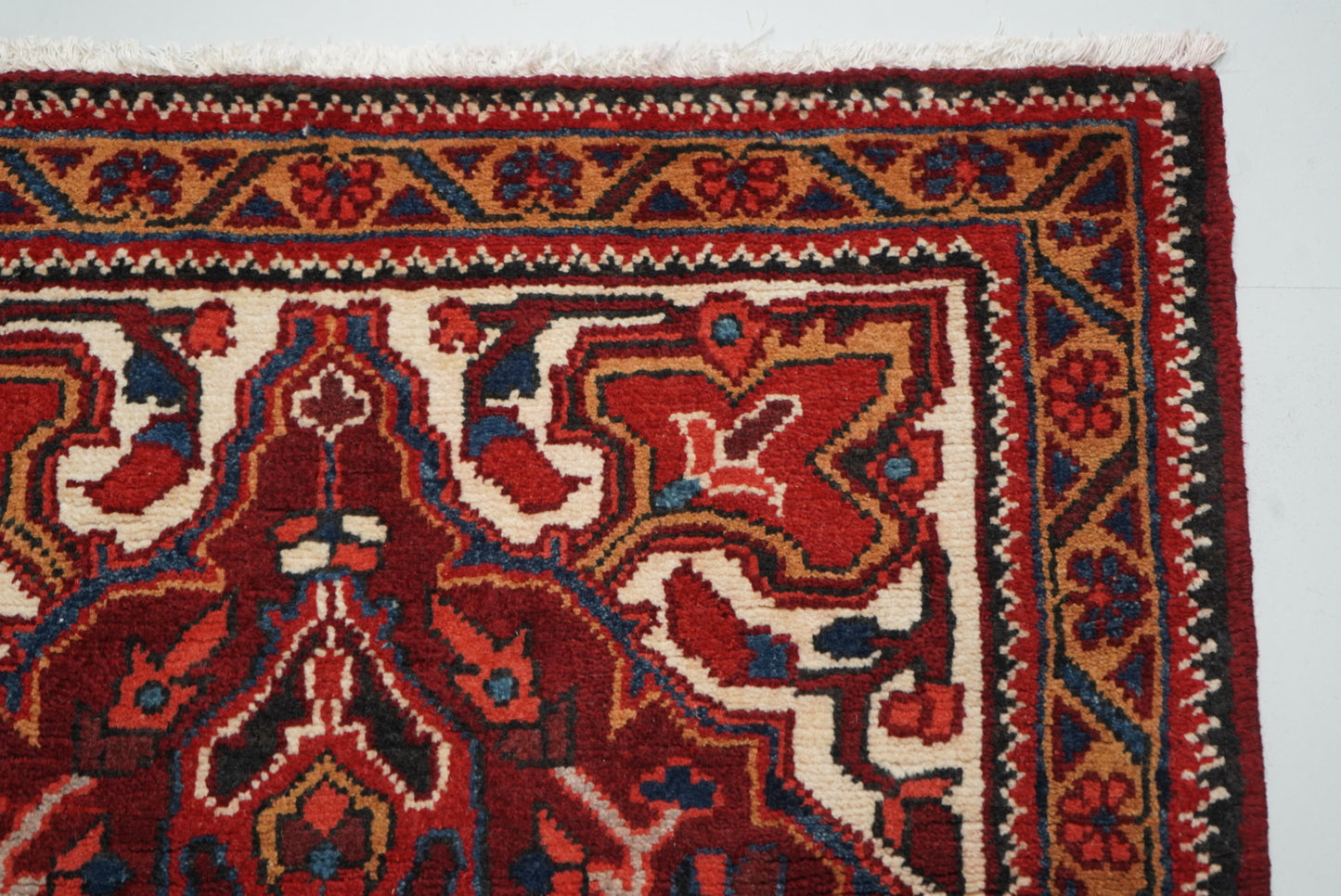 Handmade Vintage Wool Runner Rug Traditional Medallion Hallway Carpet 208 x 86 cm