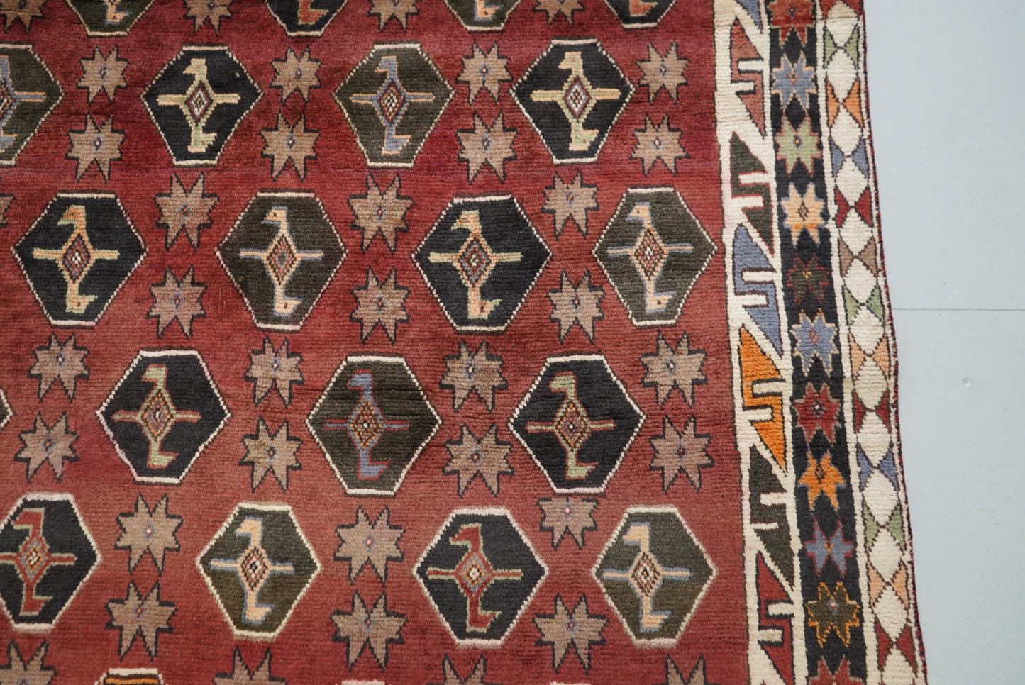 Vintage Persian Lori Red Wool Rug | Handmade | 220 x 159 cm