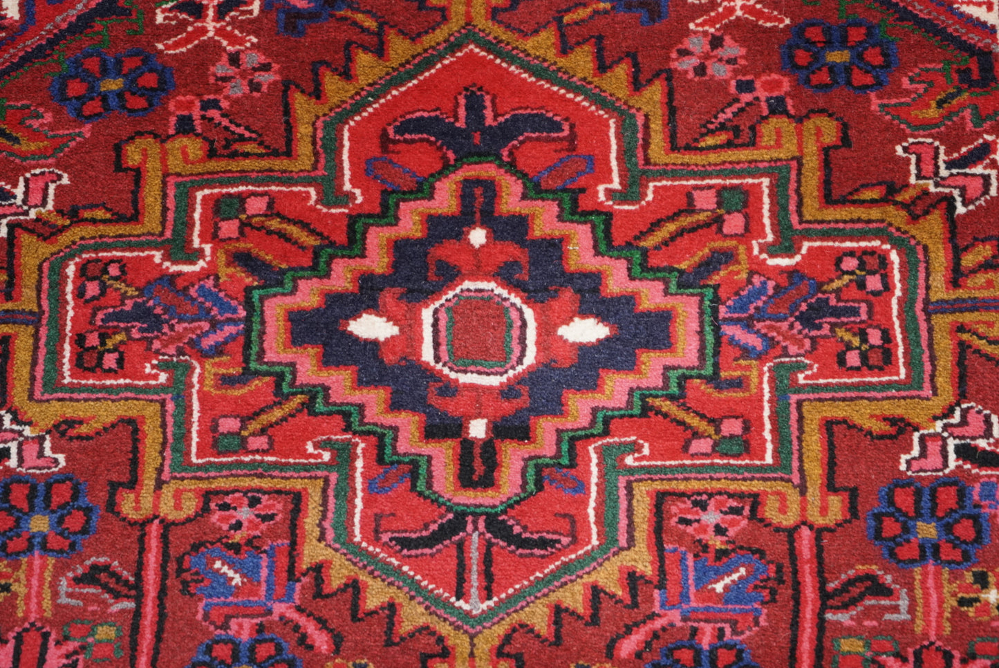 Vintage Persian Ahar Red Wool Runner Rug | Handmade | 197 x 93 cm