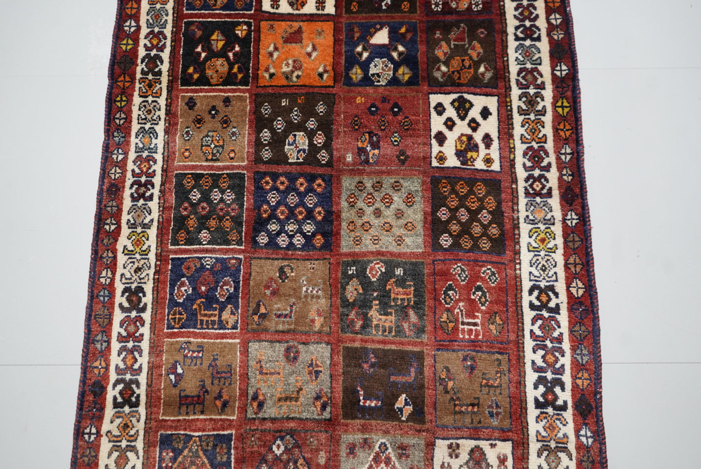 Vintage Persian Lori Multicolour Patchwork Rug | Handmade Wool | 177 x 98 cm