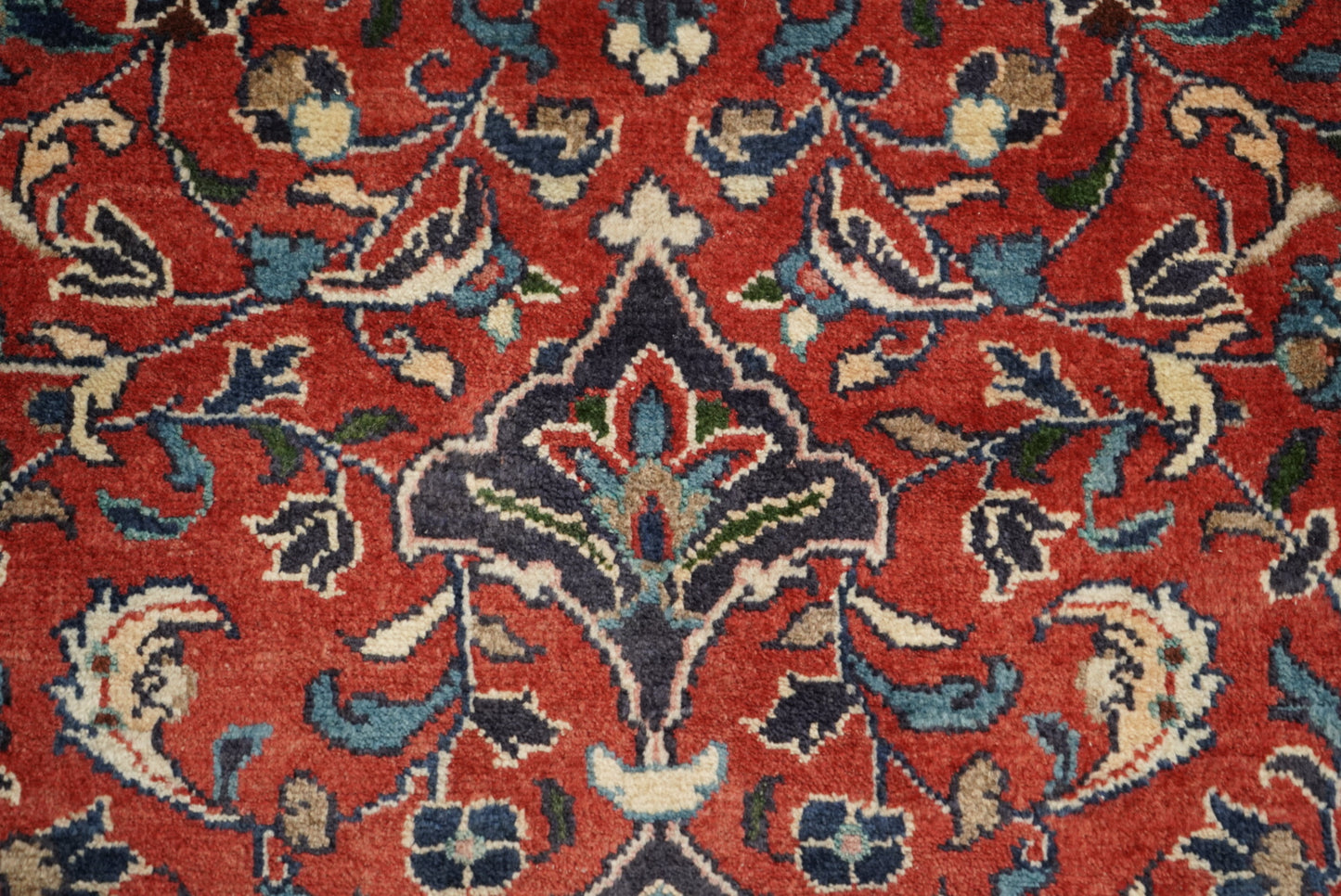 Vintage Persian Mahal Red Wool Floral Medallion Rug | Handmade | 318 x 214 cm