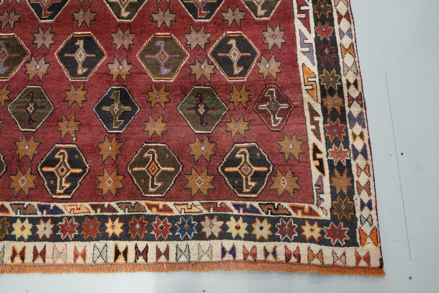 Vintage Persian Lori Red Wool Rug | Handmade | 220 x 159 cm