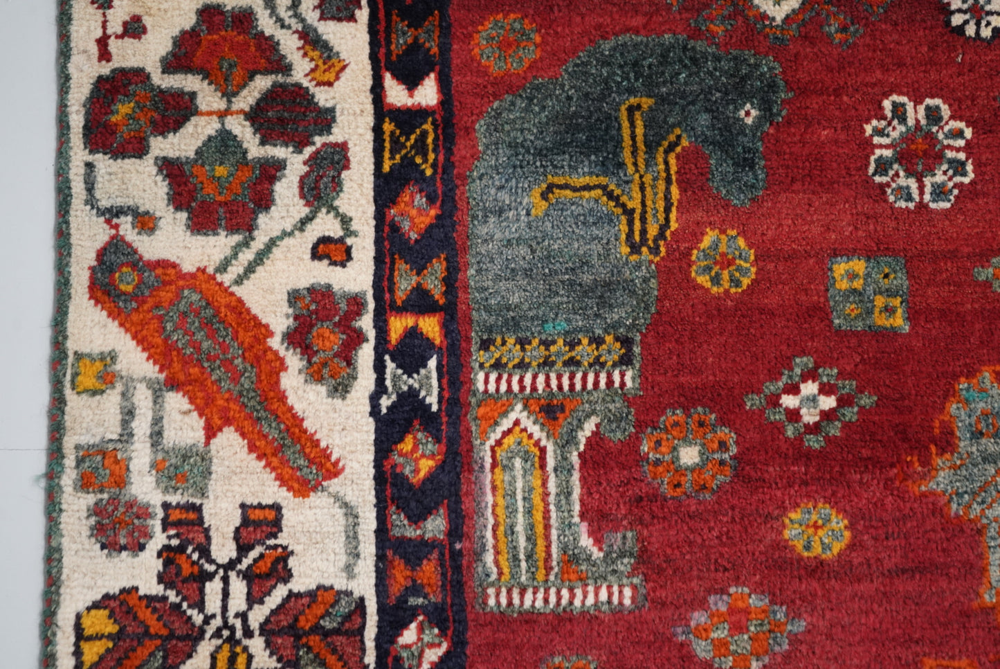 Vintage Persian Shiraz Red Wool Rug | Handmade | 302 x 211 cm