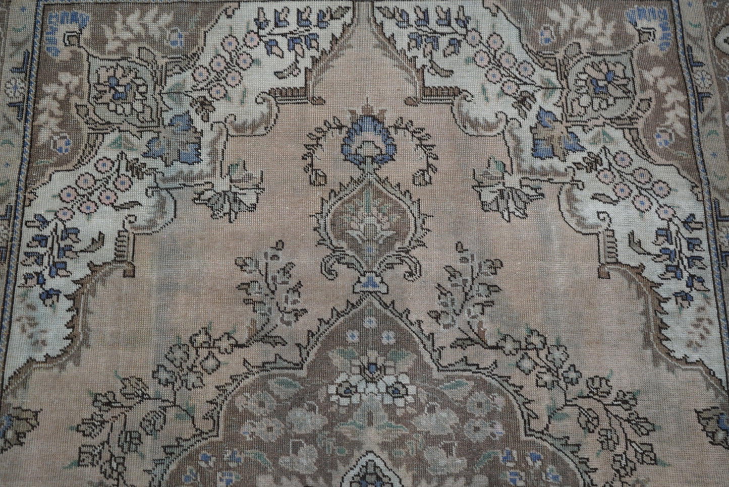 Vintage Persian Tabriz Overdyed Wool Rug | Handmade | 292 x 202 cm