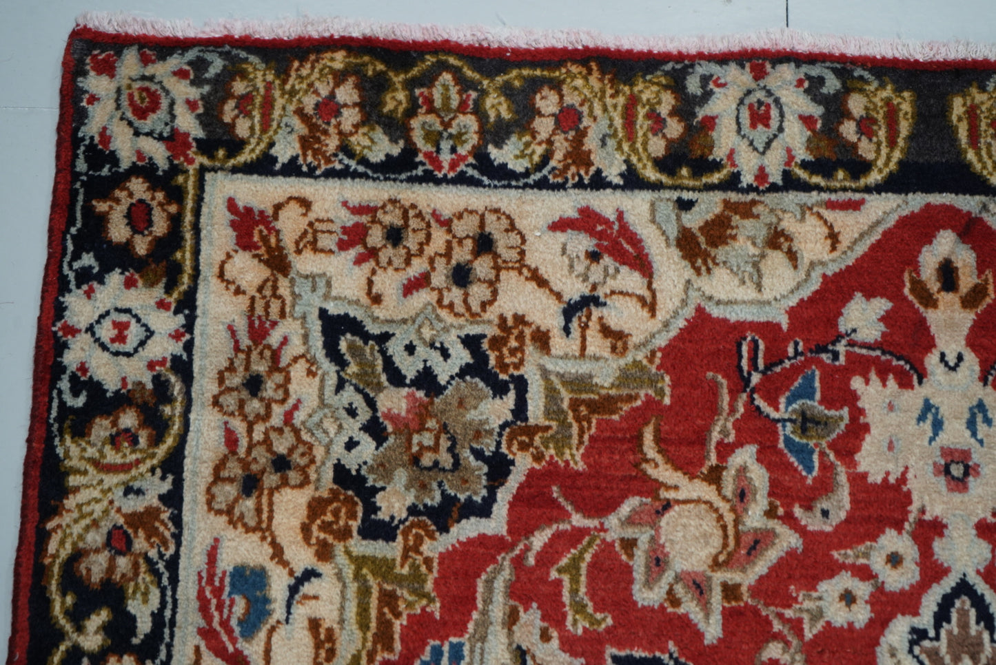 Handmade Vintage Floral Medallion Runner Rug 245 x 115 cm Wool Carpet