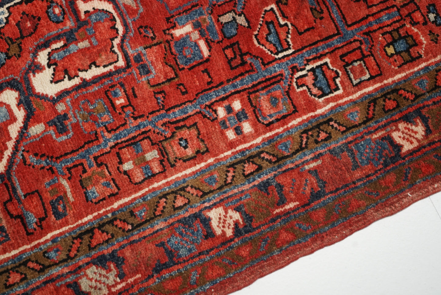 Vintage Persian Ahar Red Wool Runner Rug | Handmade | 340 x 110 cm