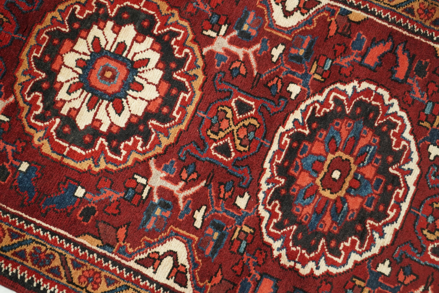 Handmade Vintage Wool Runner Rug Traditional Medallion Hallway Carpet 208 x 86 cm