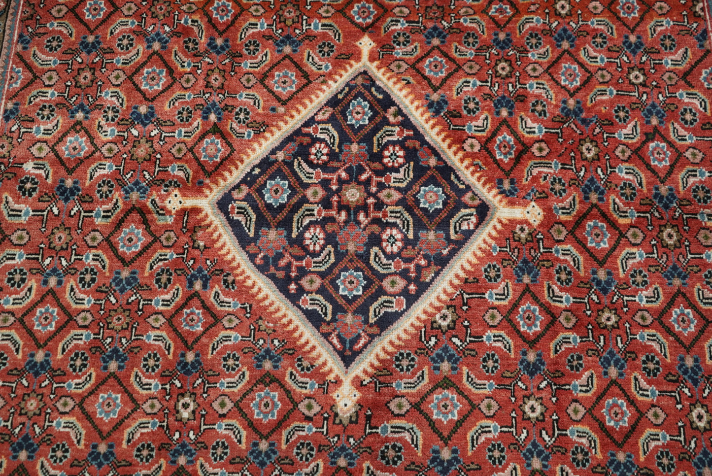 Vintage Persian Mahal Red Wool Floral Medallion Rug | Handmade | 300 x 207 cm