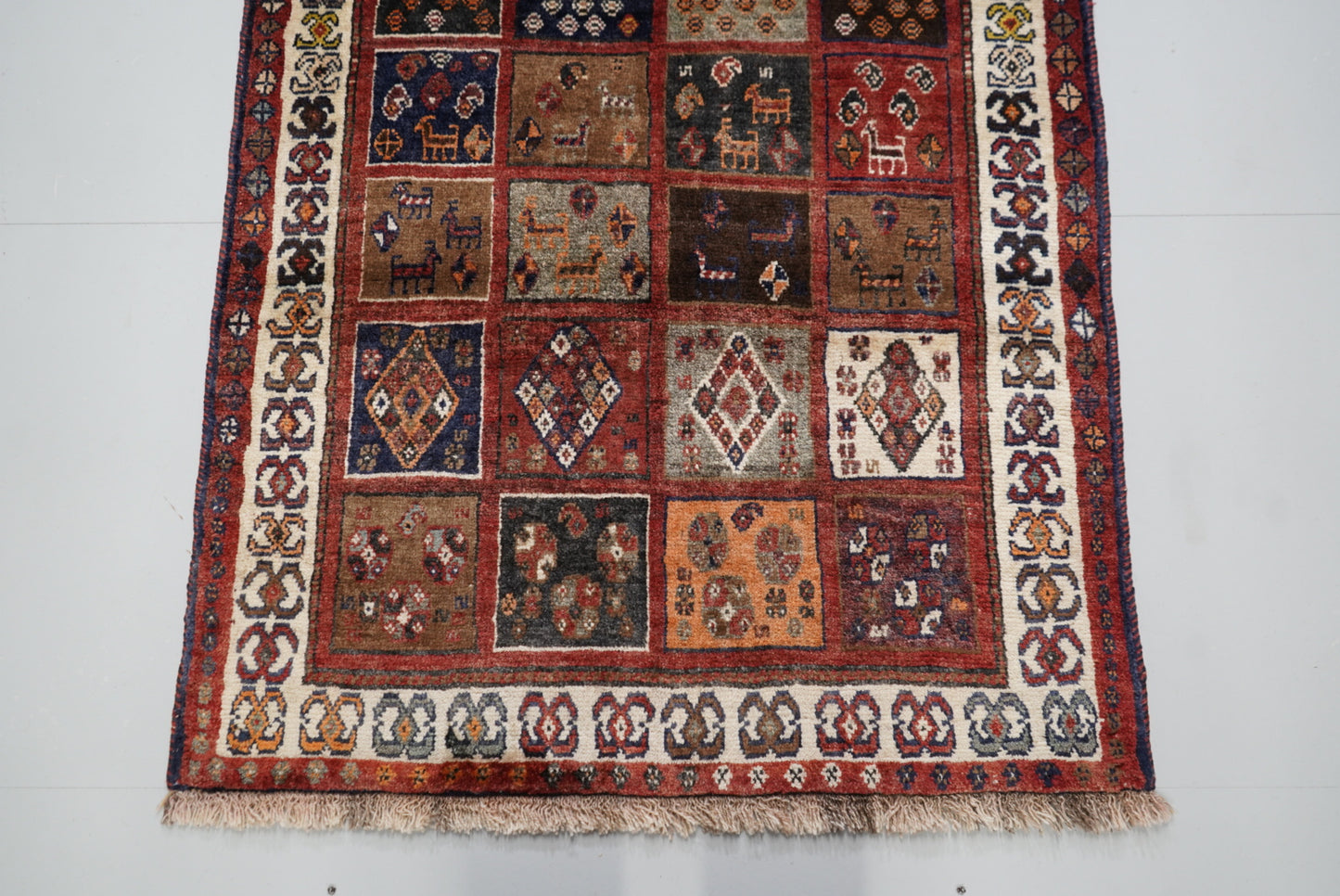 Vintage Persian Lori Multicolour Patchwork Rug | Handmade Wool | 177 x 98 cm