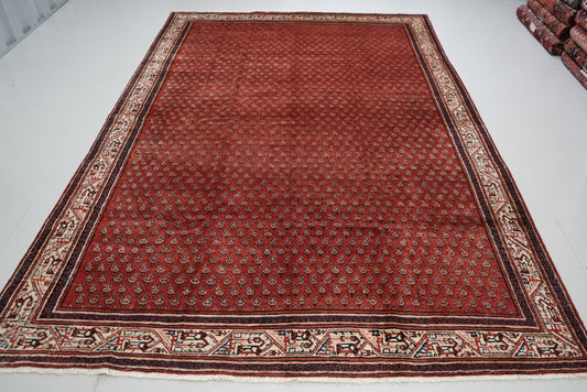 Vintage Persian Sarouk Red Wool Rug | Handmade | 322 x 218 cm