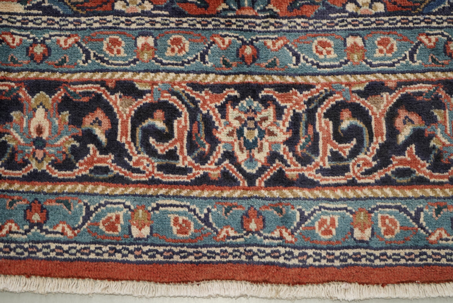 Vintage Persian Mahal Red Wool Floral Medallion Rug | Handmade | 324 x 218 cm