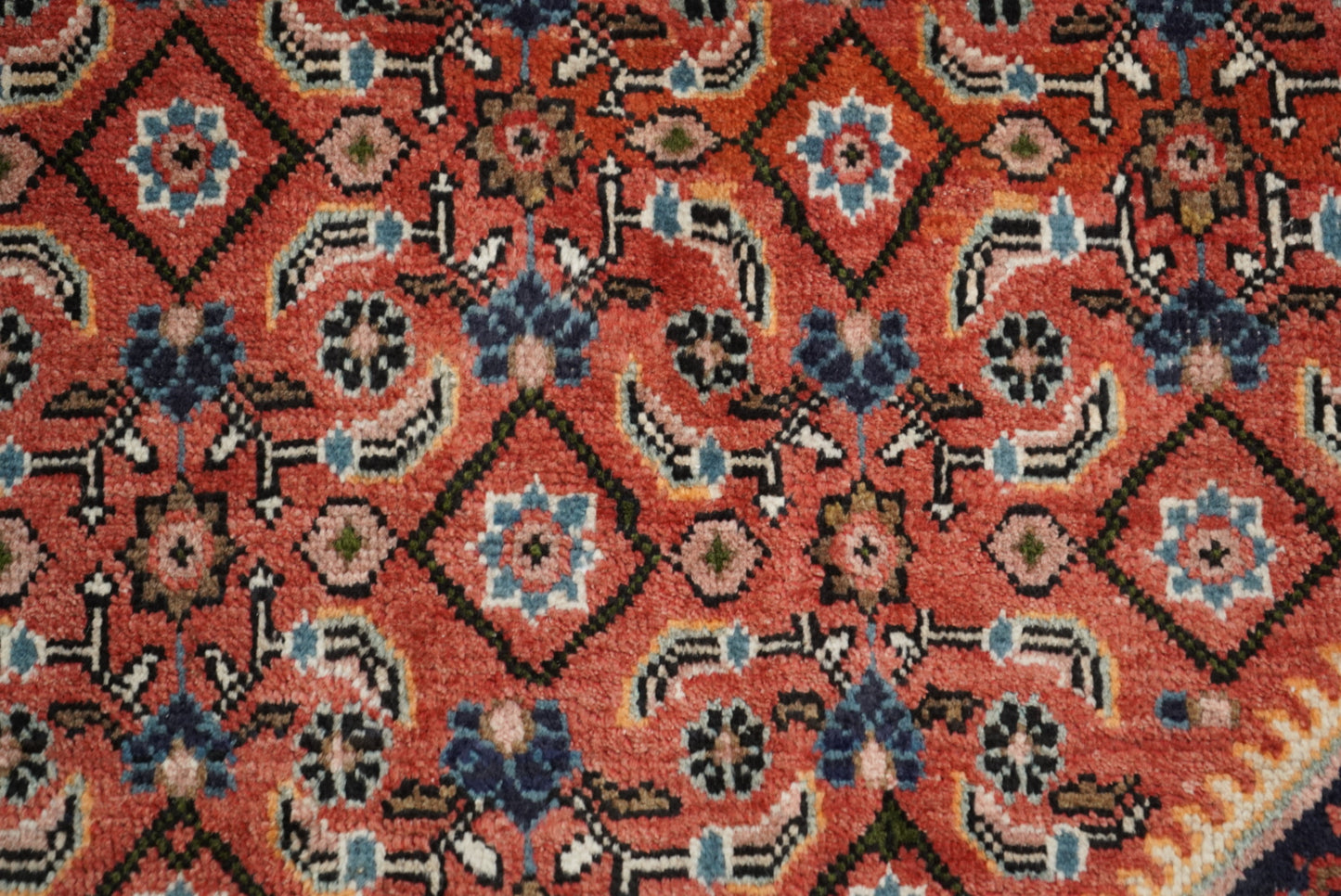 Vintage Persian Mahal Red Wool Floral Medallion Rug | Handmade | 300 x 207 cm