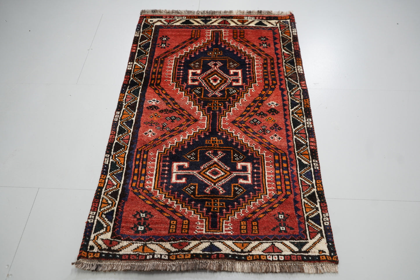 Handmade Vintage Geometric Rug 145 x 96 cm Wool Carpet