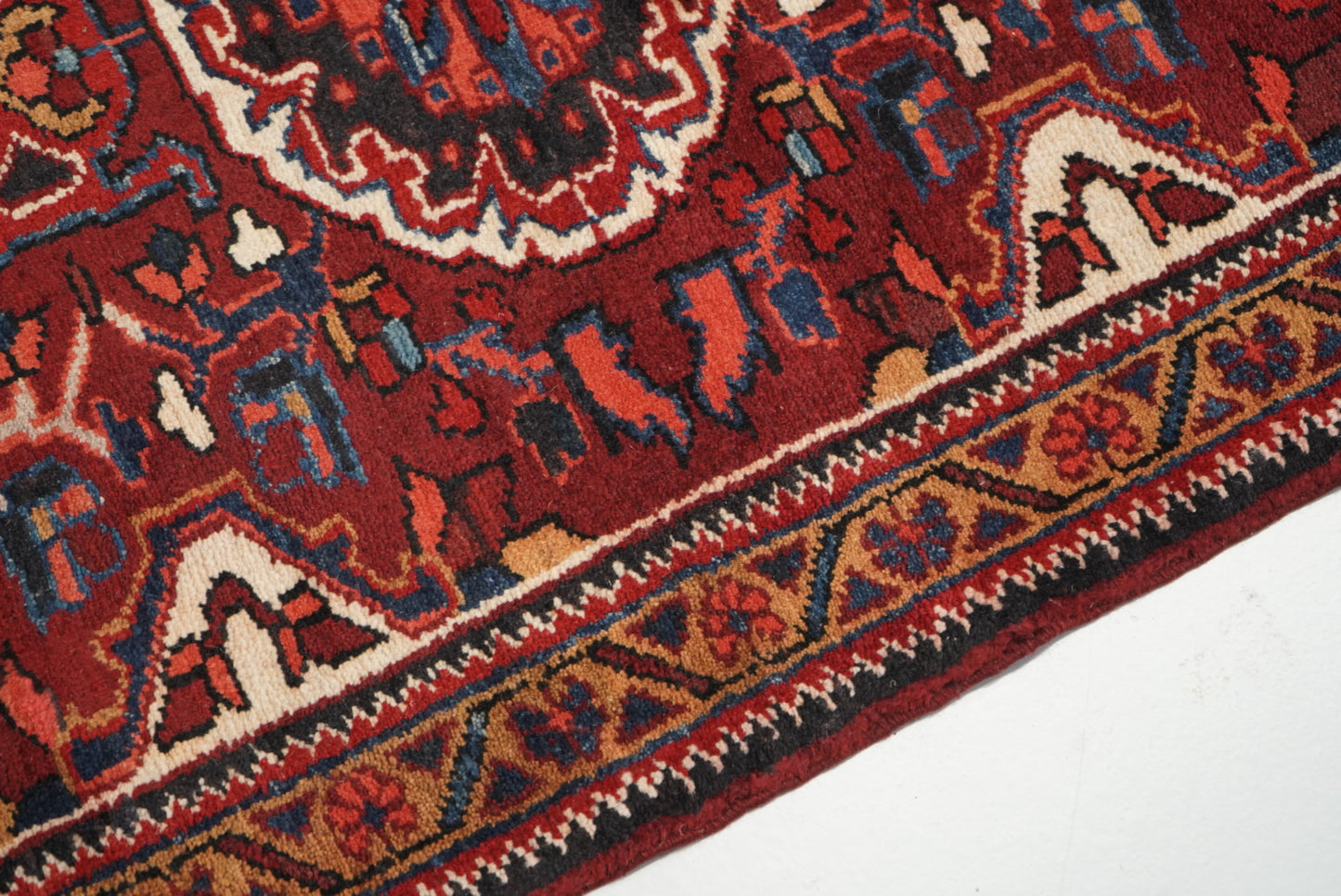 Handmade Vintage Wool Runner Rug Traditional Medallion Hallway Carpet 208 x 86 cm
