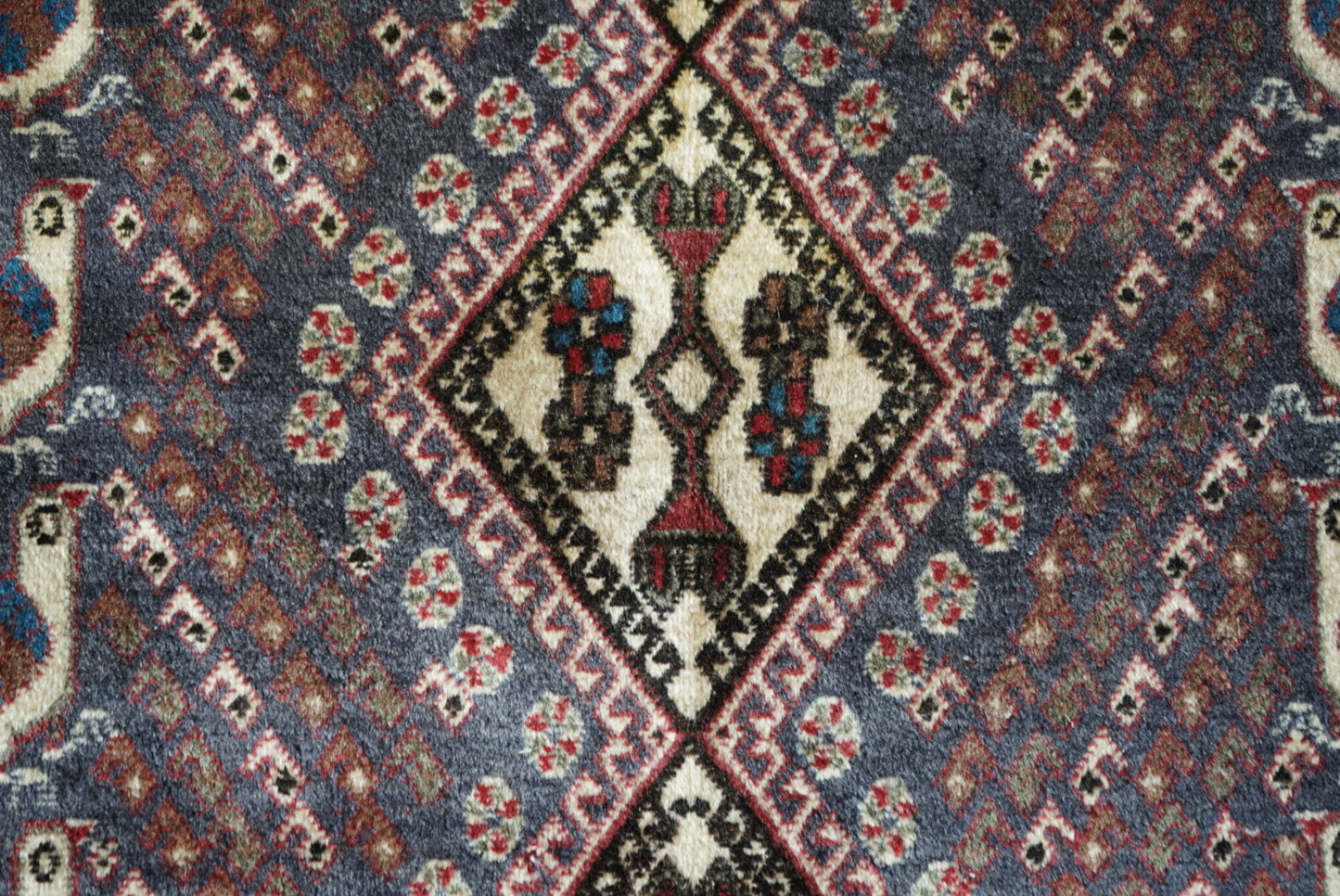 Vintage Persian Sirjan Red Wool Geometric Rug | Handmade | 220 x 160 cm