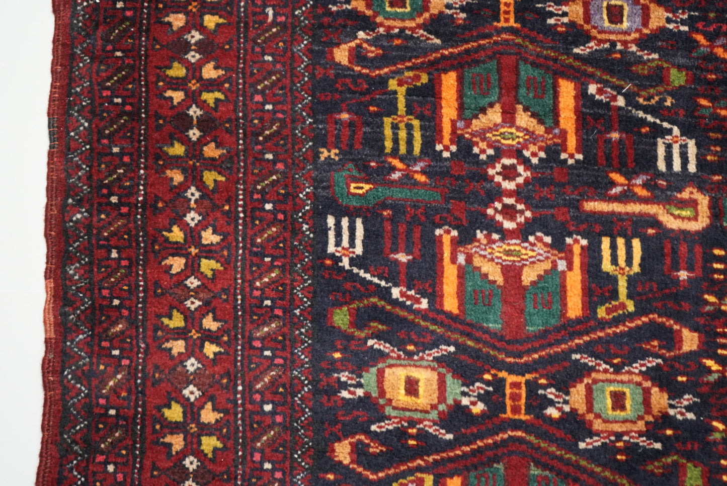 Handmade Vintage Tribal Runner Rug 180 x 98 cm Wool Carpet