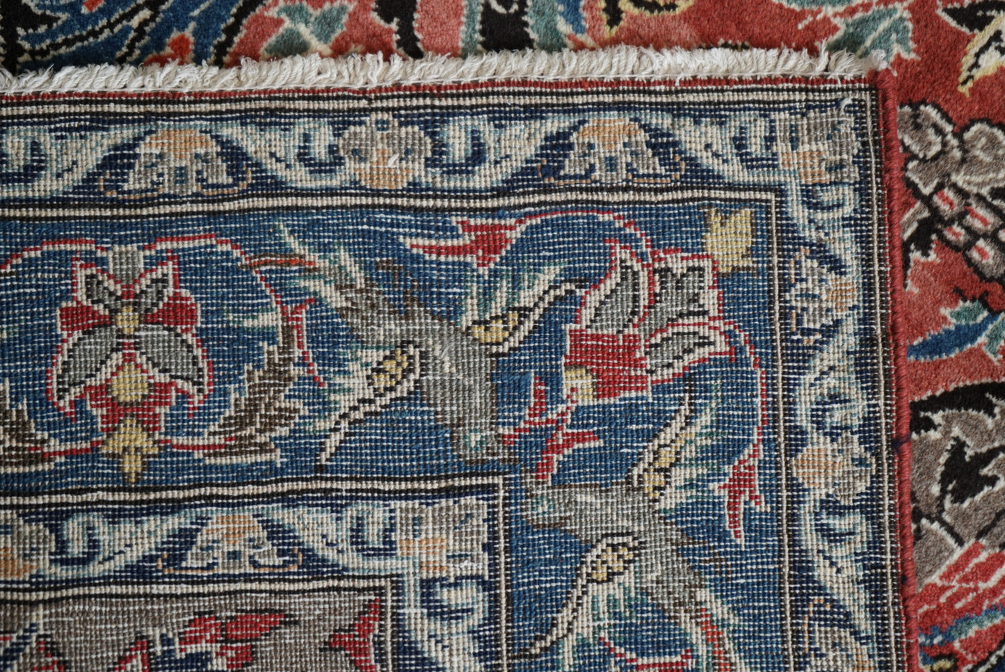 Vintage Persian Isfahan Red Wool Tree of Life Rug | Handmade | 252 x 150 cm
