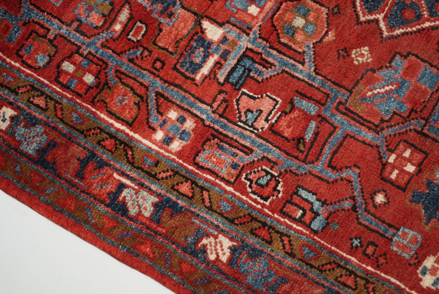 Vintage Persian Ahar Red Wool Runner Rug | Handmade | 340 x 110 cm