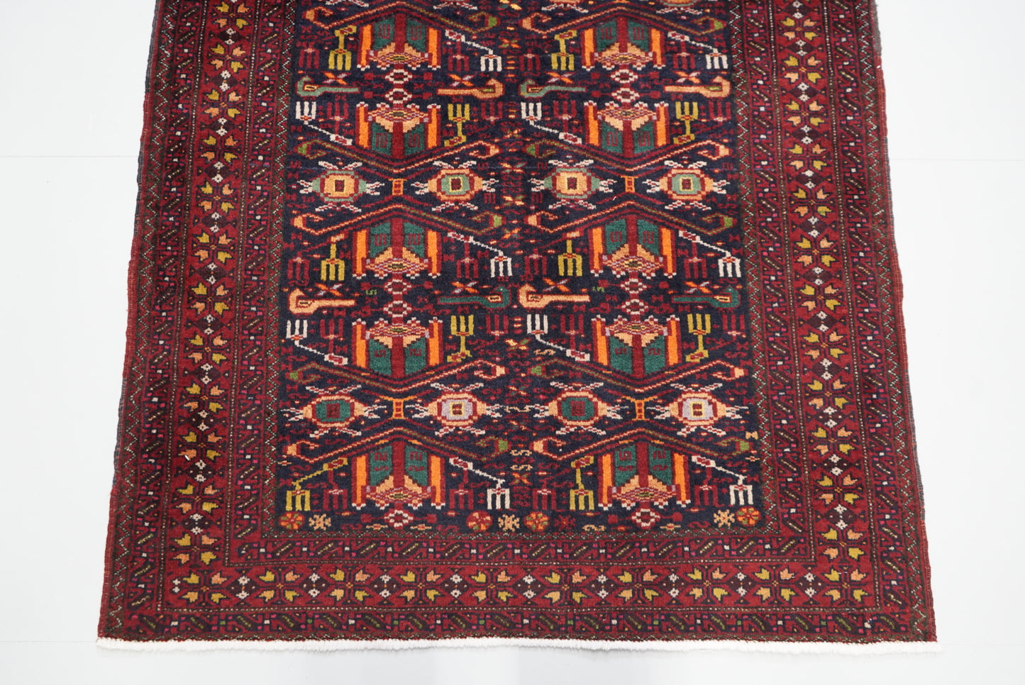 Handmade Vintage Tribal Runner Rug 180 x 98 cm Wool Carpet