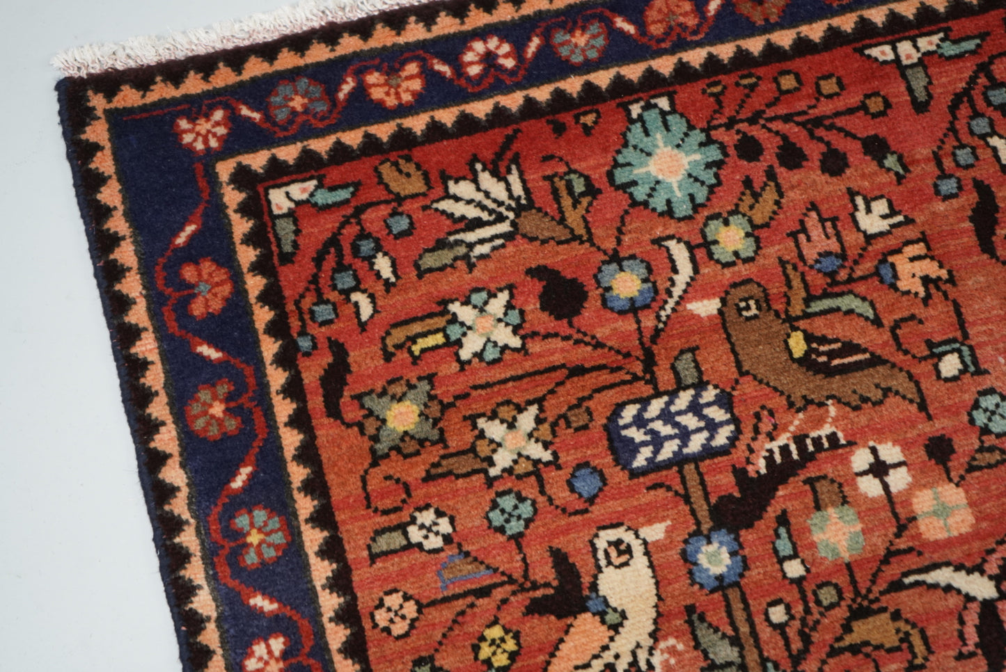 Persian Hamadan Red Wool Geometric Rug | Handmade | 150 x 105 cm