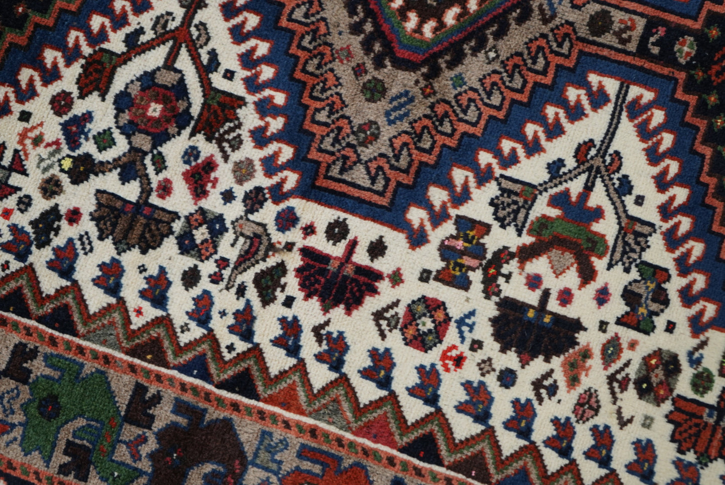 Vintage Handmade Yalameh Runner Rug | 380 x 110 cm