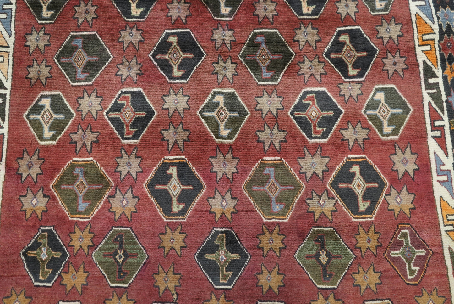Vintage Persian Lori Red Wool Rug | Handmade | 220 x 159 cm