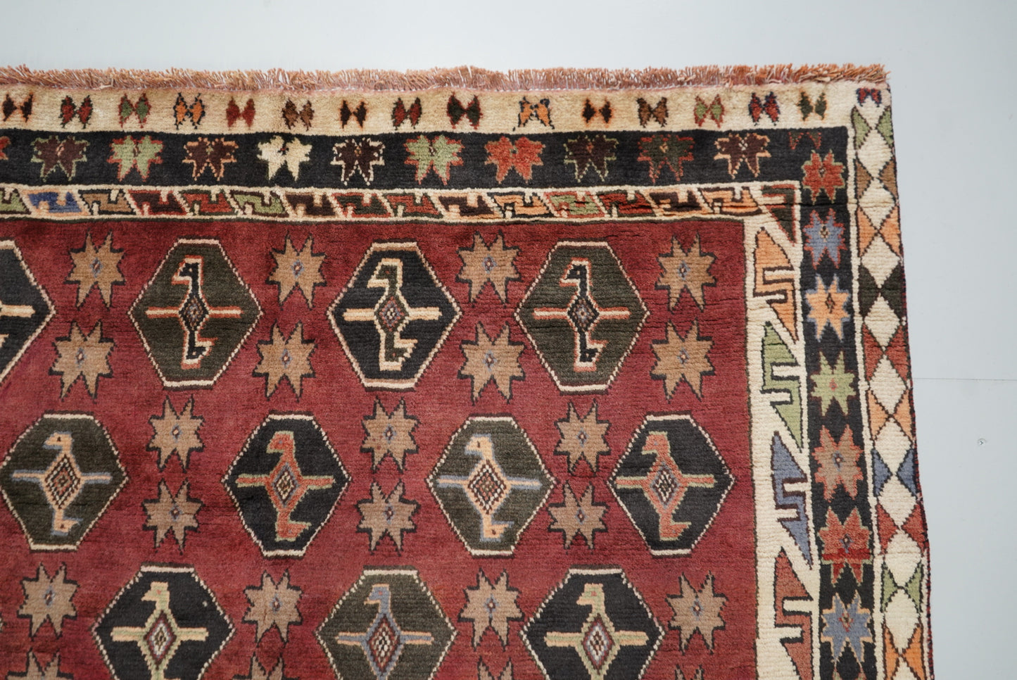 Vintage Persian Lori Red Wool Rug | Handmade | 220 x 159 cm
