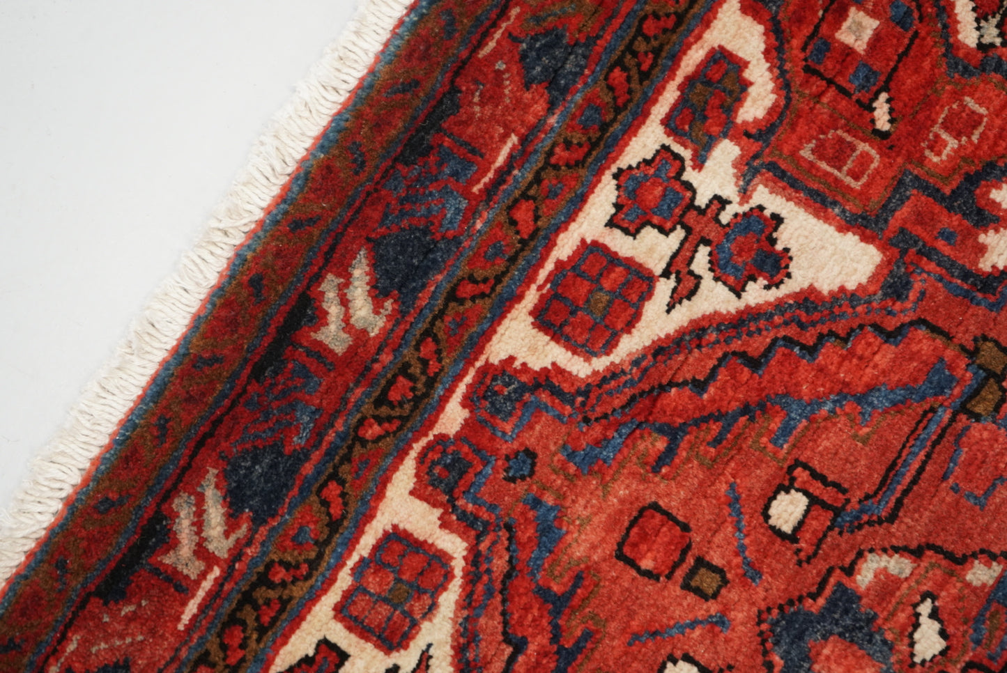 Vintage Persian Ahar Red Wool Runner Rug | Handmade | 340 x 110 cm