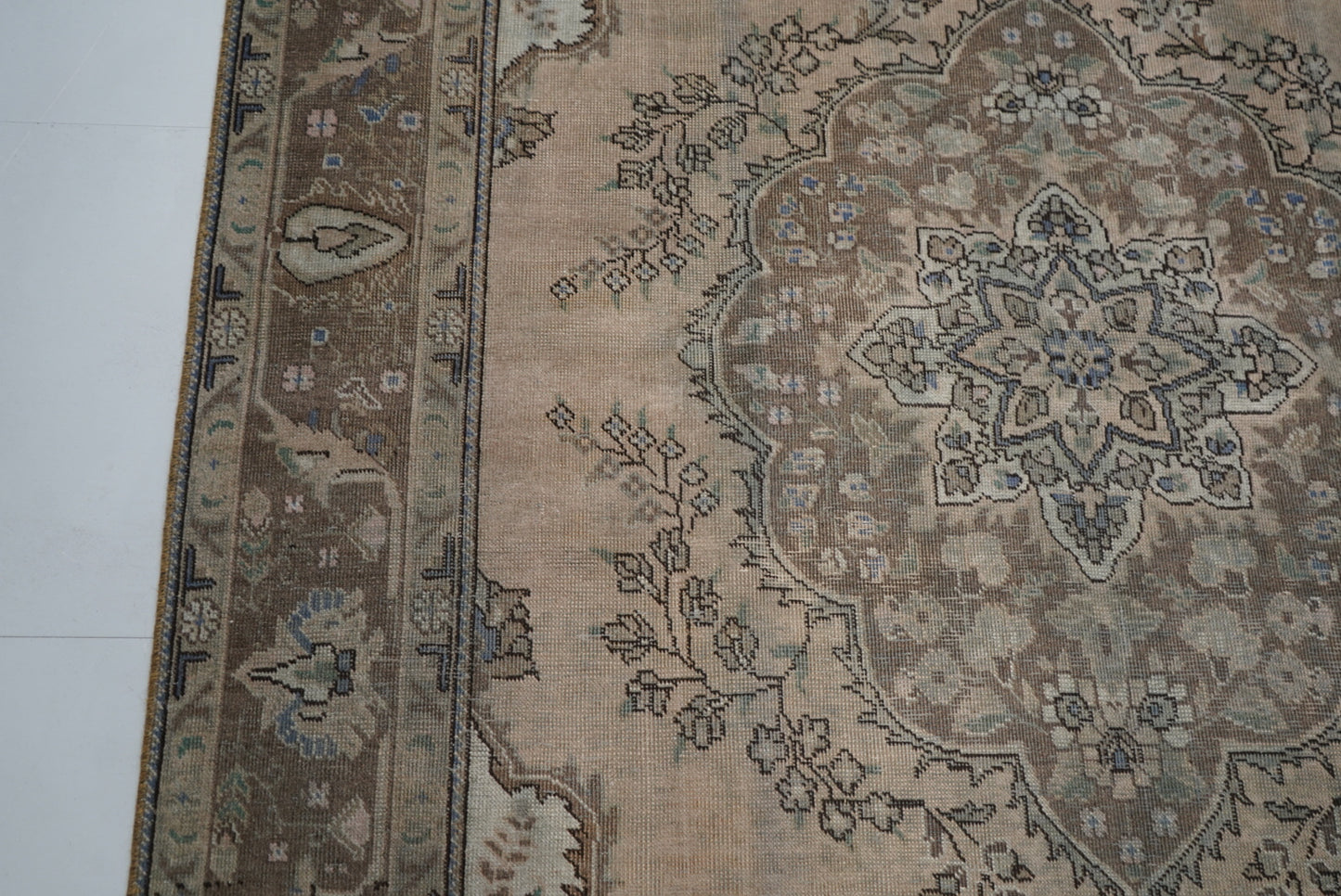 Vintage Persian Tabriz Overdyed Wool Rug | Handmade | 292 x 202 cm