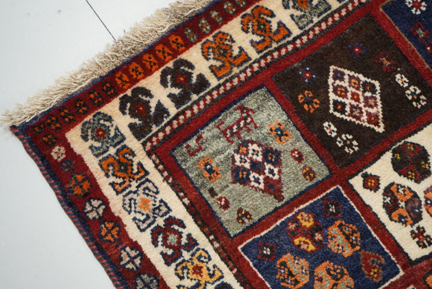Vintage Persian Lori Multicolour Patchwork Rug | Handmade Wool | 177 x 98 cm